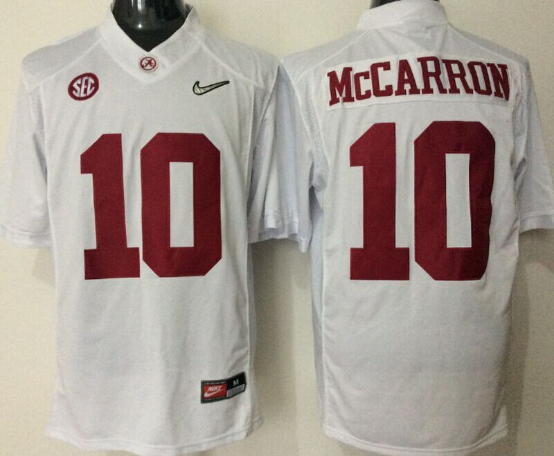 Men's Alabama Crimson Tide A.J. McCarron #10 White Jersey